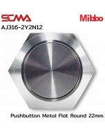 AJ322-2T1N12 Pushbutton Metal Flat Round 22mm. Momentary Switch