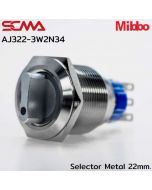 AJ322-3W2N34 Selector Metal 22mm. 3P Maintained Mibbo