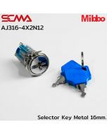 AJ316-4X2N12 选择键 金属 16mm. 2P 维持型 Mibbo