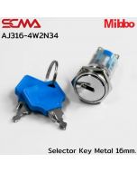 AJ316-4W2N34 选择键 金属 16mm. 3P 持久型 Mibbo