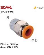 ZPC04-M5 \ Plastic Fitting \ Straight / 4mm OD / M5 \ E.MC SCMA