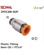 ZPOC08-02P \ Plastic Fitting \ Straight / 8mm OD / PT1/4” \ E.MC