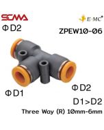 ZPEW10-06 \ Plastic Fitting \ Three Way Reducer / 10mm-6mm \ E.MC