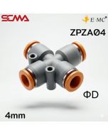 ZPZA04 \ Plastic Fitting \ Four Way / 4mm \ E.MC
