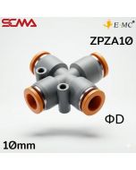 ZPZA10 \ Plastic Fitting \ Four Way / 10mm \ E.MC