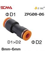 ZPG08-06 \ Plastic Fitting \ Reducer / 8mm-6mm \ E.MC