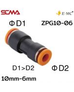 ZPG10-06 \ Plastic Fitting \ Reducer / 10mm-6mm \ E.MC