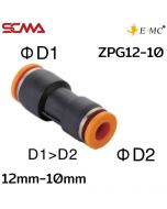 ZPG12-10 \ Plastic Fitting \ Reducer / 12mm-10mm \ E.MC