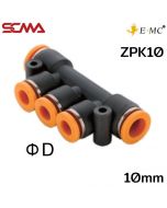ZPK10 \ Plastic Fitting \ Five Way / 10mm \ E.MC