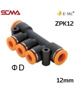 ZPK12 \ Plastic Fitting \ Five Way / 12mm \ E.MC