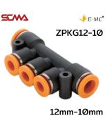 ZPKG12-10 \ Plastic Fitting \ Five Way Reducer / 12mm-10mm \ E.MC