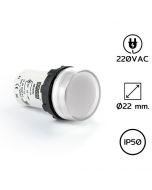 MBSD220B Pilot Light Ø22 mm 220VAC WHITE LED