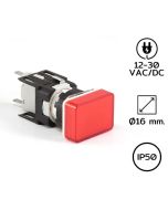 D060DXK Pilot Light Rectangle 16mm. 24VDC LED RED