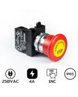 CM200EE Emergency Stop 22mm. 1NC With Label 