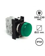 B0Y0XY Pilot Light (หลอดไฟตู้คอนโทรล) Ø22 mm 100-230VAC GREEN LED  