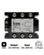SG3-AA050-A2 Three phases Input 80-280VAC Output 48-480VAC 50A Zero Cr