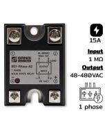 SG1-RA15-A2 Single Phase Input VR 0…1M Ohm Output 48-480VAC Current 15A Phase