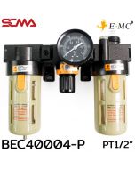 BEC40004-P \ Air Preparation Unit \ Filter Regulator+Lubricator / PT1/2” \ E.MC SCMA