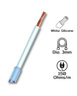 CS2 105 ohms/m, Dia. 3mm สายไฟฮีตเตอร์ White Silicone