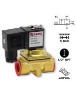 EK15(1/2")-2-AC220V / แบบ Diaphragm 2/2 way NC,NBR Seal,For Water, Air,Gas Li