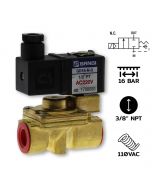 GD10(3/8")-N-3-AC110V / แบบ Diaphragm 2/2 way NC,NBR Seal,For Water,Air,LPG,L