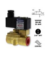 GD10(3/8")-N-3-AC220V / 2/2路常闭(NC),NBR密封，用于水、气、液化石油气(LPG)、液态制冷剂(L)