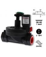 GP25(1")-L-DC24V is latching coil, Diaphragm 2/2 way NC,PVC Seal