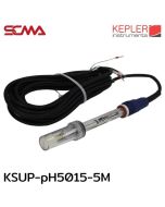 KSUP-pH5015-5M Glass pH sensor อิเล็กโทรด 0~14pH/0~130C, Cable 5m