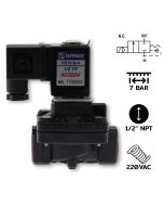 PD15(1/2")-N-4-AC220V / แบบ Diaphragm 2/2 way NC,PA Nylon plastic body