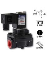 PD25(1")-4 AC220V / แบบ Diaphragm 2/2 way NC,PA Nylon plastic body