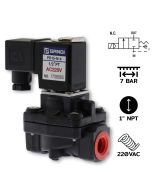PD25（1"）-5K-AC220V/带K插头 膜片 2/2路常闭，PA尼龙塑料外壳