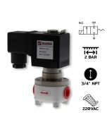 PH20(3/4")-1-6-AC220V / แบบ Diaphragm 2/2 way NC, Stick PTFE on the Rubber Di