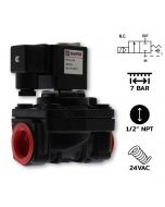 中文名称：PK15(1/2")-N-4-AC 24V / 2/2路NC，PA尼龙塑料外壳