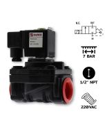 波莱诺德阀 型号：PK15(1/2")-N-4-AC220V / 类型 K 2/2 路 NC，PA 尼龙塑料主体阀