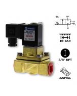 โซลินอยด์วาล์ว Model : WK10(3/8")-N-4-AC220V / แบบ Diaphragm 2/2 way NC,NBR Seal,For Vaccum, Water,