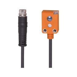 O7P201 \ Retro-reflective \ Range 1 m \ PNP light-on mode \ Rectangular \ Cable 0.2 mPUR+Connector M8