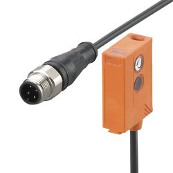 OJ5060 \ Diffuse reflection \ Range 600 mm \ PNP light-on/dark-on mode \ Rectangular \ Cable 0.15 mPUR M12+Connector