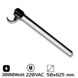*รับสั่งทำเท่านั้น ฮีตเตอร์อุ่น-ต้มน้ำยาเคมี (BOBBIN HEATER) แบบสแตนเลส รุ่น SS-6302 50 x 625 mm. 3000W 220 VAC SANGI
