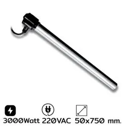 *รับสั่งทำเท่านั้น ฮีตเตอร์อุ่น-ต้มน้ำยาเคมี (BOBBIN HEATER) แบบสแตนเลส รุ่น SS-7302 50 x 750 mm. 3000W 220 VAC SANGI