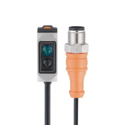 O6H404 \ Diffuse reflection \ Range 200 mm \ PNP light-on/dark-on mode \ Rectangular \ Cable PUR 0.3 m Connector M12