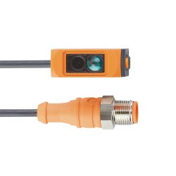 O6E701 \ Through-beam receiver \ Range 15 m \ PNP light-on/dark-on mode \ Rectangular \ Cable PUR 0.3 m Connector M12