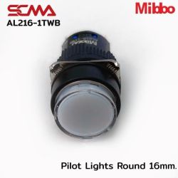 AL216-1TWB Pilot Lights Round 16mm. 12VDC White Mibbo
