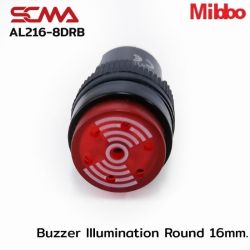 AL216-8DRB 12VDC Red Buzzer lllumination Round 16mm. Mibbo