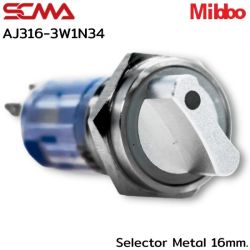 AJ316-3W1N34 Selector Metal 16mm. 3P Monentary Mibbo