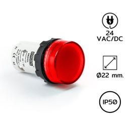 MBSD024K Pilot Light (หลอดไฟตู้คอนโทรล) Ø22 mm 24VAC/DC RED LED  