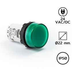 MBSD024Y Pilot Light (หลอดไฟตู้คอนโทรล) Ø22 mm 24VAC/DC GREEN LED 