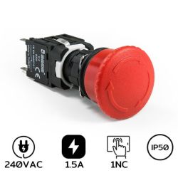 D200YE30K Emergency Stop 16mm. 1NC