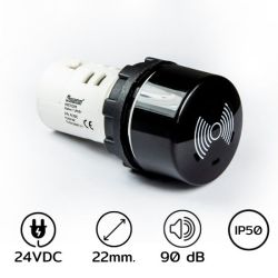 MBZX024S Buzzer 22mm. 24VDC BLACK 