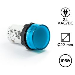 MBSD024M Pilot Light (หลอดไฟตู้คอนโทรล) Ø22 mm 24VAC/DC BLUE LED 