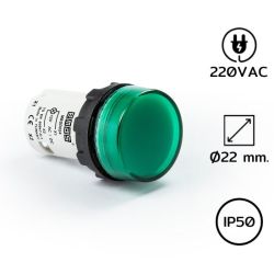 MBSD220Y Pilot Light (หลอดไฟตู้คอนโทรล) Ø22 mm 220VAC GREEN LED